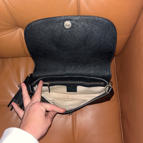 Gucci bag black with gold chain - crossbody style - Picture 4 of 6